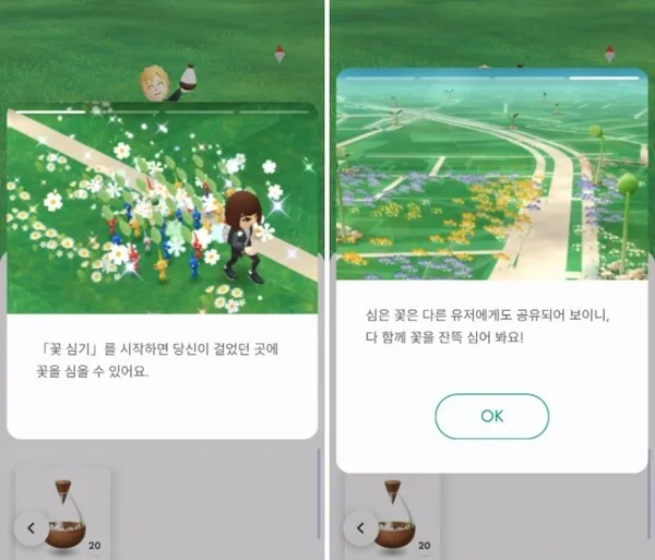 피크민한테 약탈한 꽃잎은 내가 걷는 곳에 심을 수 있다.