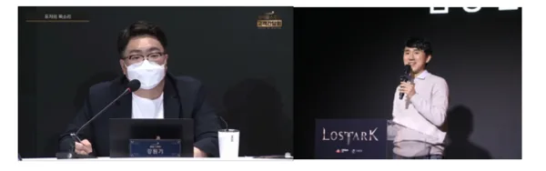 좌측부터 메이플의 강원기 디렉터, 로아의 금강선 디렉터